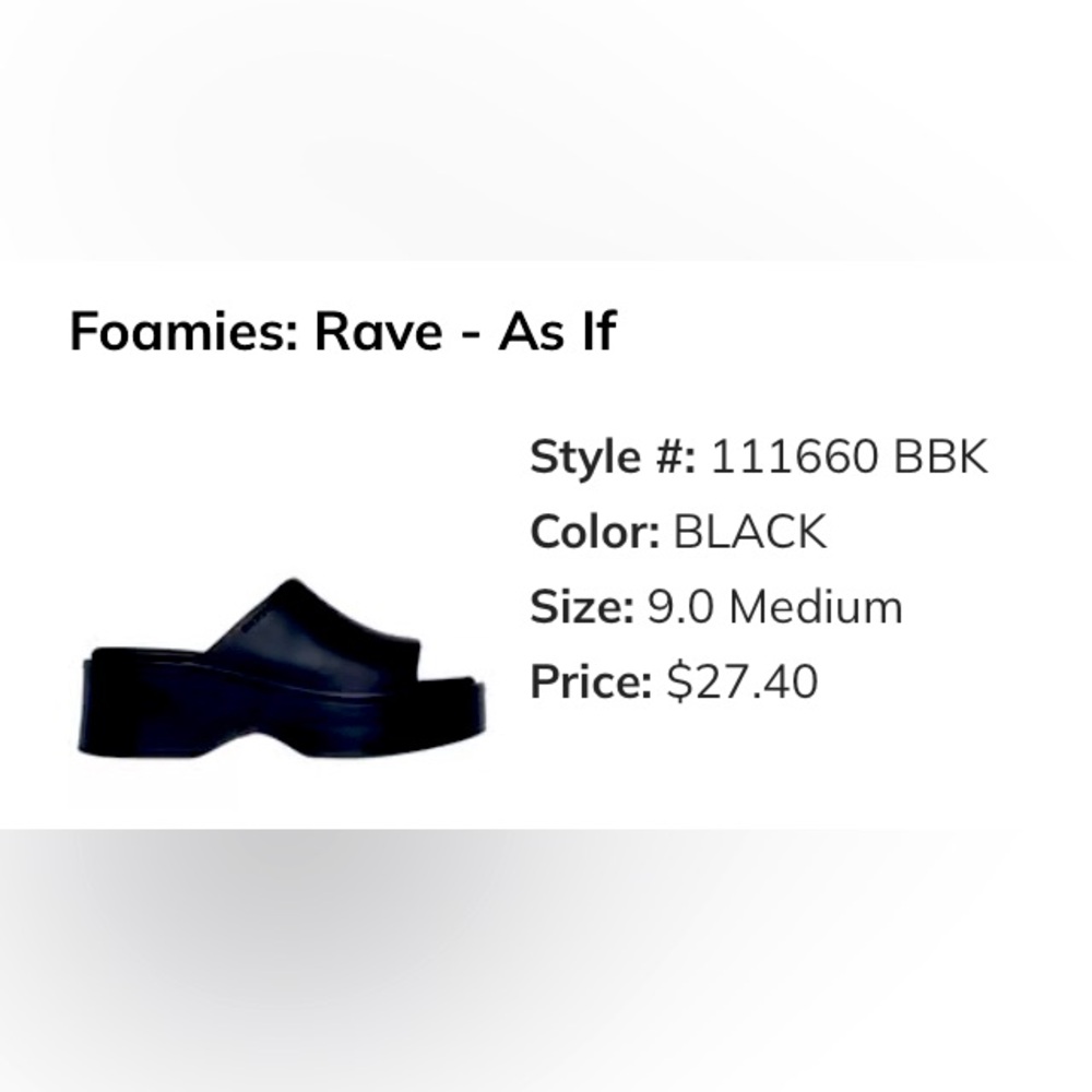 Foamies Rave Black Platform Clogs
